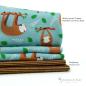 Preview: Bio Lyocell/Wollfrottee Faultiere auf Arctic Blue