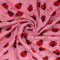 Preview: Bio Lyocell/Wollfrottee Marienkäfer auf Pfingsrose