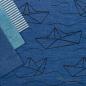 Preview: Bio Wolle Seide Singlejersey Schifffahrt auf Nachtblau