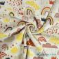 Preview: Bio Wolljersey Jacquard Regenbogen auf Ecru