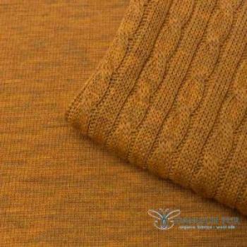 Preview: Bio Wollbündchen - Gold - Rippe im Schlauch