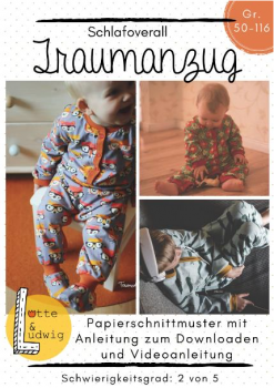 Lotte und Ludwig Papierschnittmuster Traumanzug Baby/Kleinkind