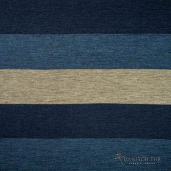 Preview: Bio Woll-Jacquard Blockstreifen in Blautönen(Merino, kbt, mulesingfrei)