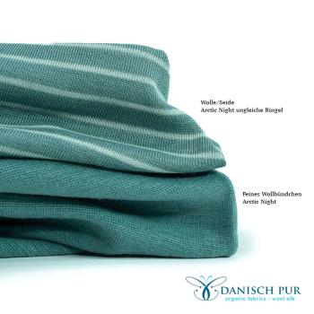 Preview: Bio Wollbündchen - arctic night - Rippe im Schlauch fein