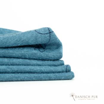 Bio Hanf Lyocell Singlejersey Hummeln auf Eisblau