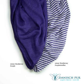 Preview: Bio reiner Hanfjersey (kba) - Purple Streifen
