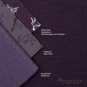 Preview: Bio Wollbündchen - Aubergine - Rippe im Schlauch
