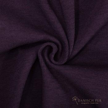 Preview: Bio Wollbündchen - Aubergine - Rippe im Schlauch