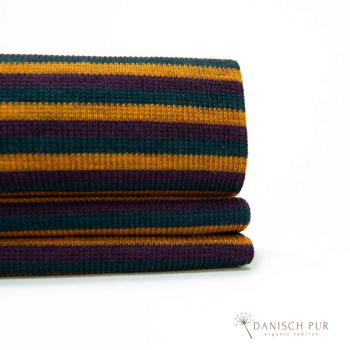 Festes Bio Ringel Wollbündchen - Langstrumpf (kbt)