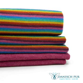 Preview: Bio Wollbündchen - Regenbogen - Rippe im Schlauch - v2