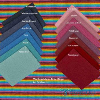 Preview: Bio Wollbündchen - Regenbogen - Rippe im Schlauch - v2