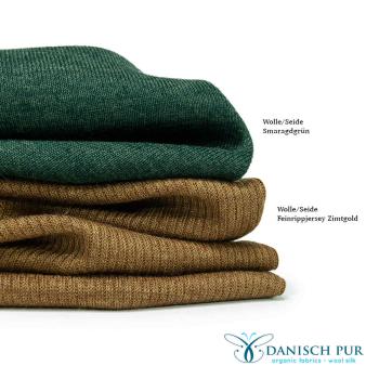 Bio Merino Seide Fein-Rippenwolljersey  Zimt