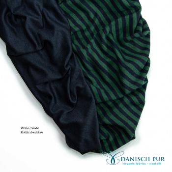 Preview: Bio Wolle/Seide - Smaragdgrün - Kohlrabenblau