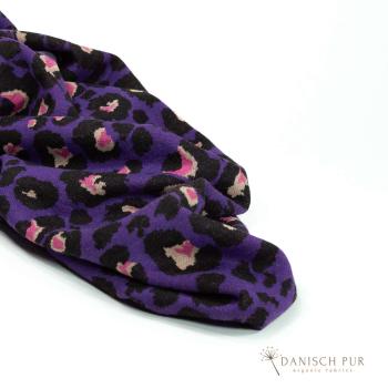 Bio Woll-Jacquard Leo Lila Schwarz(Merino, kbt, mulesingfrei)
