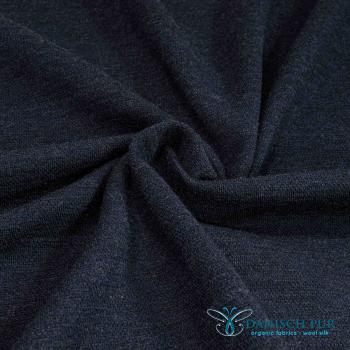 Preview: Bio Wolljersey Jacquard tiefseeblau (Merino, kbt, mulesingfrei)