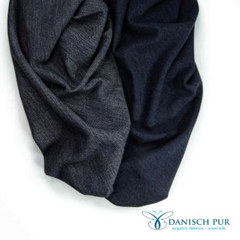 Preview: Bio Wolljersey Jacquard tiefseeblau (Merino, kbt, mulesingfrei)