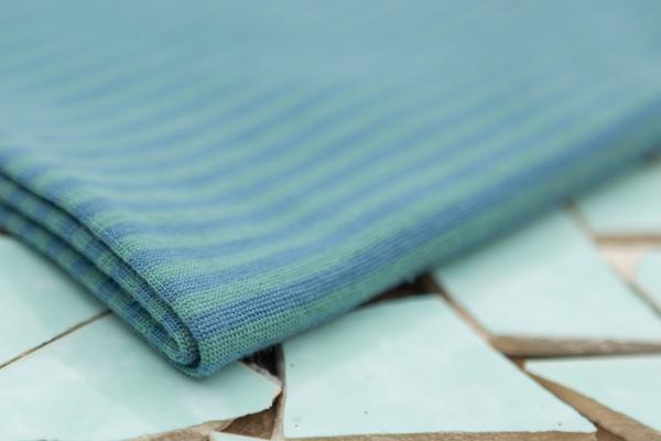 Bio Wollbündchen Azur-Mint fein