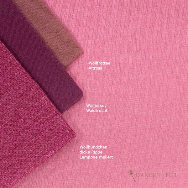 Bio Lyocell/Wollfrottee Marienkäfer auf Pfingsrose