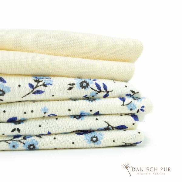 Bio Wolle Seide dunkle Streublumenwiese Singlejersey