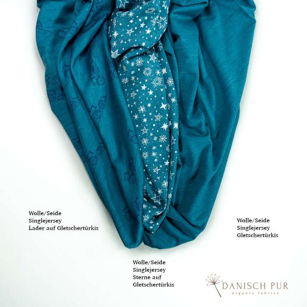 Bio Wolle Seide Singlejersey Gletschertürkis