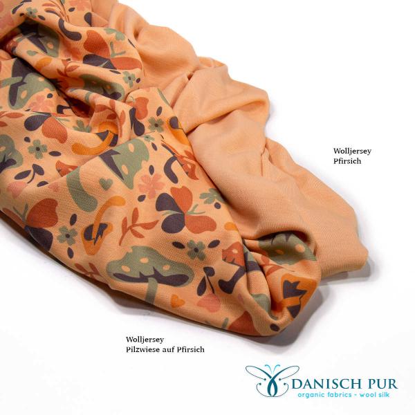 Bio Wolljersey - Pfirsich - Pilze