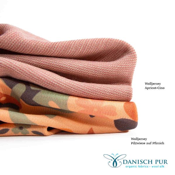 Bio Wolljersey - Pfirsich - Pilze