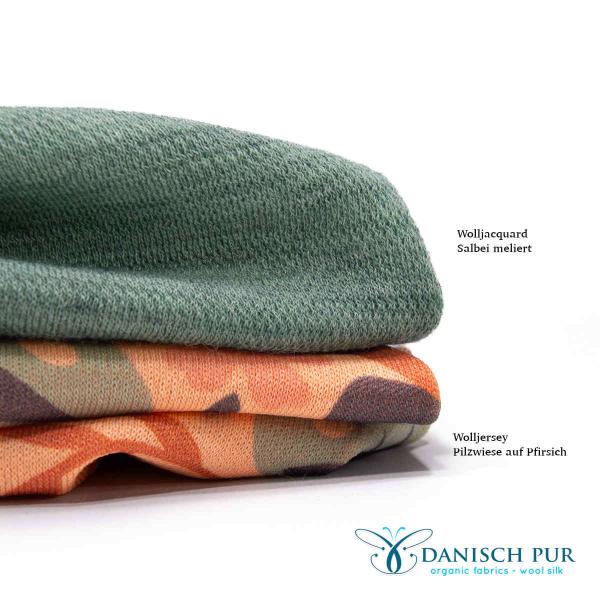 Bio Wolljersey - Pfirsich - Pilze
